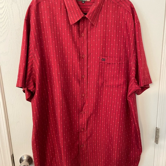 Point Zero Men's Deep Red Casual Button Down Shirt 2XT - Picture 1 of 3